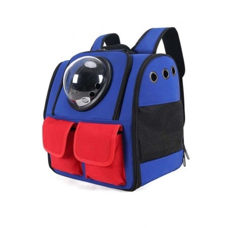 Rucsac cu bula de astronaut , buzunare frontale,  albastru cu rosu , 36 cm , doty [2]