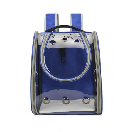 Rucsac full geam, pentru transportul animalelor de companie mici, albastru, 40 cm, Doty® [3]