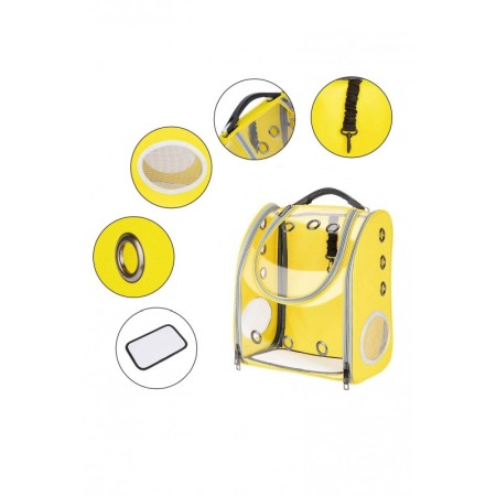 Rucsac  full geam , pentru transportul animalelor de companie mici, galben ,  40 cm ,Doty [3]