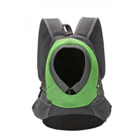 Transport pisici și alte accesorii - Rucsac SafeCary pentru animalele de companie de talie mica/medie, gri/verde, 46x36x16 cm, Doty®️