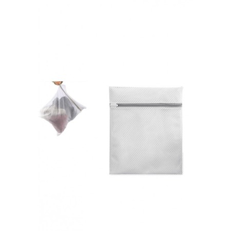 Sac de spalat rufe delicate BagWasher, pentru masina de spalat, material textil, cu fermoar, 30x40 cm, alb, Doty®️ [1]