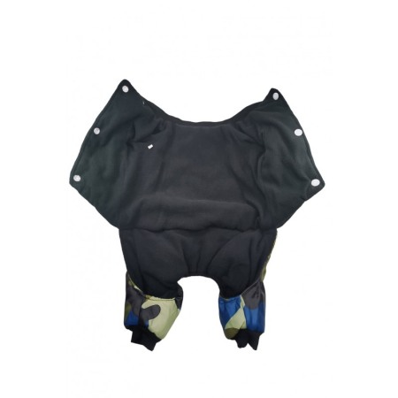 Salopeta calduroasa cu picioruse pentru catei de talie mica, cu imprimeu camuflaj,verde/albastru, masura XL, Doty® [2]