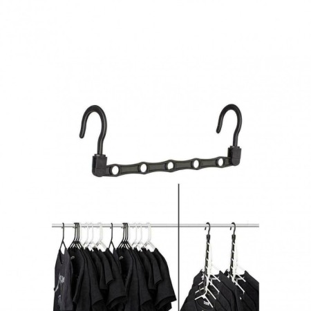 Set 10 organizatoare umerase Hanger Eight, materiale de calitate, multiple functii, economisire spatiul, negru [4]