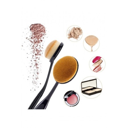 Set 10  pensule ovale pentru machiaj, peri naturali, materiale de calitate,codita ergonomica,negru, doty [2]