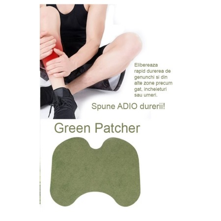 Set 10 plasturi Green Patcher Doty.ro®, pentru dureri de genunchi, gat, spate sau umar, 13x9 cm, verde [5]