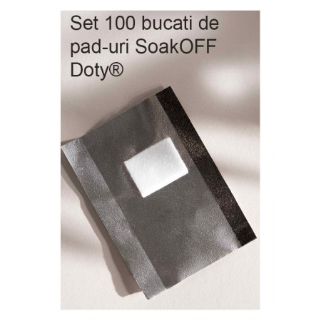 Set 100 bucati pad-uri SoakOFF Doty® pentru indepartarea ojei semipermanente sau a gelurilor, folie aluminiu/bumbac [2]