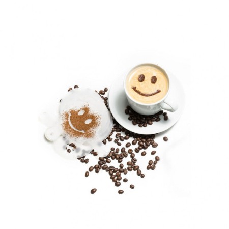 Set 16 forme de ornat cafea sau prajituri CoffeeArt, din plastic, reutilizabile, transparente, D [4]