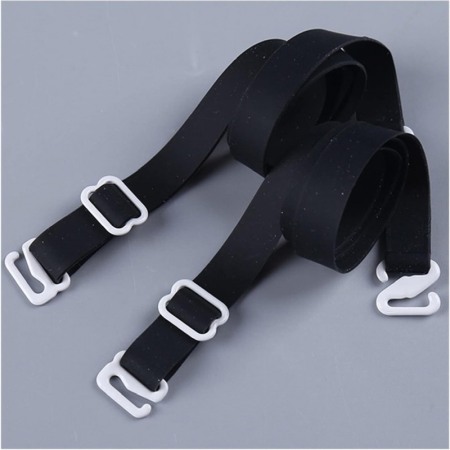 Set 2 bretele pentru sutien FashionBra, din silicon, 37x1 cm, reglabile, negru mat, Doty®️ [2]