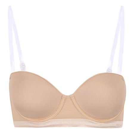 Set 2 bretele pentru sutien InvisibleBra, din silicon, transparente, 35x1.2 cm, reglabile, Doty [2]
