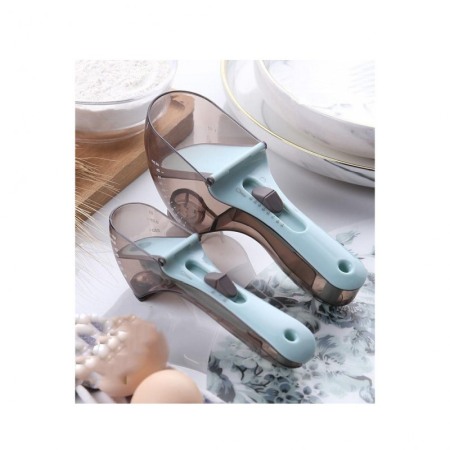 Set 2 dispozitive de masurare pentru bucatarie PortionSpoon, tip lingura, usor de utilizat, plastic, gri/ turcoaz [5]