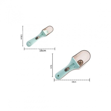 Set 2 dispozitive de masurare pentru bucatarie PortionSpoon, tip lingura, usor de utilizat, plastic, gri/ turcoaz [1]