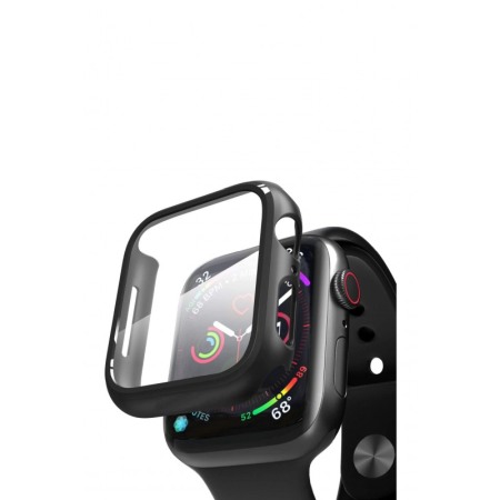 Set 2 in 1 curea din silicon si husa protectie ecran pentru Apple Watch series 1/2/3/4/5  ,materiale de calitate,38 mm, negru,do [6]