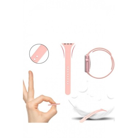 Set 2 in 1 curea din silicon si husa protectie ecran pentru Apple Watch series 1/2/3/4/5  ,materiale de calitate,38 mm, roz,doty [2]