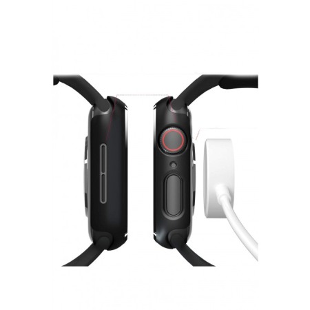 Set 2 in 1 curea din silicon si husa protectie ecran pentru Apple Watch series 1/2/3/4/5  ,materiale de calitate,42 mm, negru,do [2]