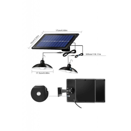 Set 2 lampi solare GreenLight, suspendate cu telecomanda, lungimea firului 3 m, lumina ajustabila, 90 Lm/W, Doty®️ [5]