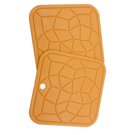 Set 2 suporturi pentru protectie termica HotPot , silicon, material de calitate, 18 cm, forma patrata, portocaliu [3]