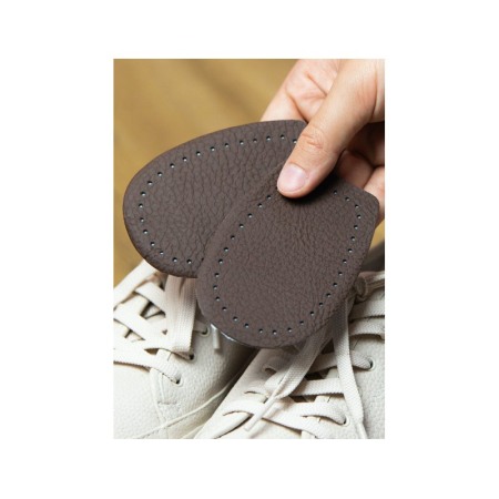 Set 2 Talonete din piele ecologica LeatherHeel, reutilizabile, pernite inaltatoare, universale, 10x8 cm, maro, Doty®️ [1]