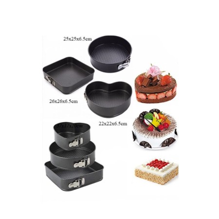 Set 3 forme torturi/prajituri MyCake, margini si baza detasabila, materiale de calitate, negru, Doty® [4]