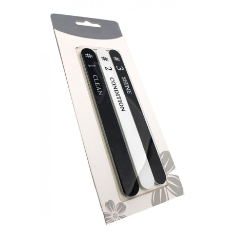Set 3 pile cosmerice ShinnyNails Doty.ro®, pentru curatarea patului unghial, finisarea unghiei, ofera luciu, multicolor [2]