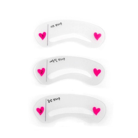 Aparate & Accesorii ingrijire personala - Set 3 sabloane pentru sprancene 123Brows, modele diferite, usor de utilizat, transparent, Doty®️