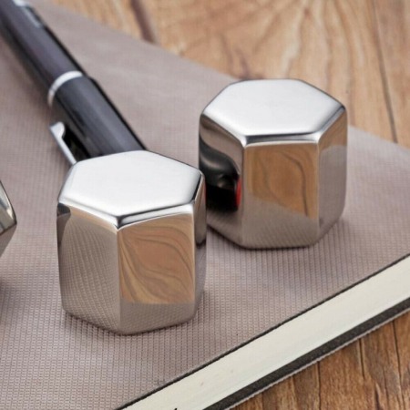 Set 4 cuburi hexagon de racire bauturi  din otel inoxidabil refrigerabile, reutilizabile , Doty [3]
