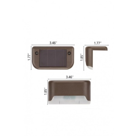 Set 4 lampi solare EasyLight Doty®, sezor de lumina, pentru spatii exterioare, gradini, garduri, trepte, 8x5 cm, maro [7]