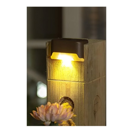 Set 4 lampi solare EasyLight Doty®, sezor de lumina, pentru spatii exterioare, gradini, garduri, trepte, 8x5 cm, maro [6]