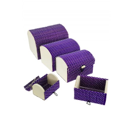 Acasa - Set 5 Casete bijuterii din bambus culoare Mov