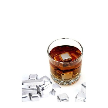 Set 8 cuburi patrate de racire bauturi InstantCold, din otel inoxidabil, refrigerabile, clema inclusa, reutilizabile [1]