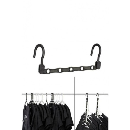 Set 8 organizatoare umerase Hanger Eight, materiale de calitate, multiple functii, economisire spatiul,usor de folosit,negru,dot [6]