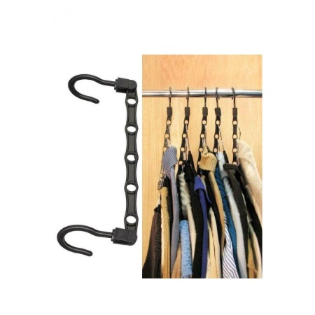 Set 8 organizatoare umerase Hanger Eight, materiale de calitate, multiple functii, economisire spatiul,usor de folosit,negru,dot [10]