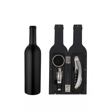 Set accesorii pentru vin Mini WineToolsBottle, 3 accesorii incluse,in forma sticla de vin,material fin, placut la atingere,prind [5]