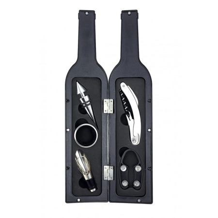 CADOURI SI SETURI - Set accesorii pentru vin WineToolsBottle, 5 accesorii incluse,in forma sticla de vin,material fin, placut la atingere,prindere c