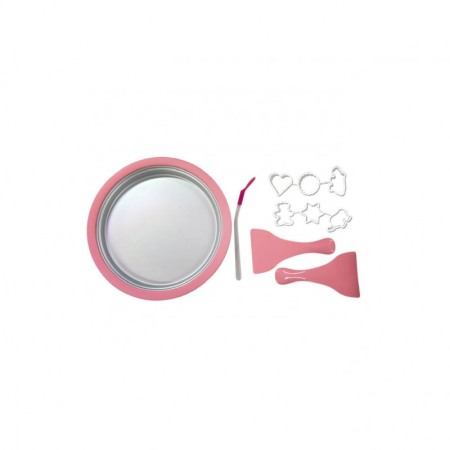 USTENSILE & ARTICOLE BUCATARIE - Set Aparat de facut inghetata Sweet Cream Rolls, accesorii incluse, usor de utilizat, roz, 30x 6.5