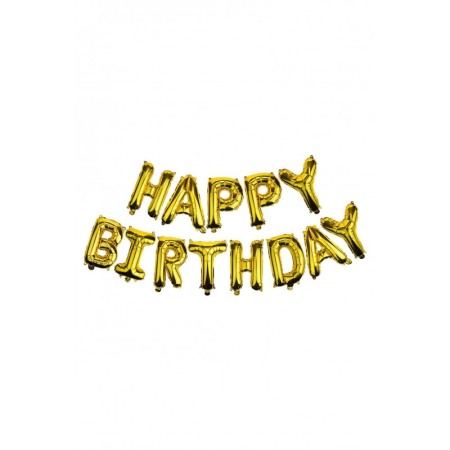 Camera copilului - Set baloane auriu Happy Birthday ,din folie de aluminiu , panglica, dimensiune litera 40 cm, doty