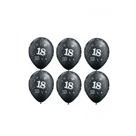 Set baloane majorat 18, marime 30cm, culoare negru, 6 buc, doty [0]