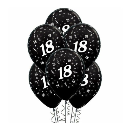 Set baloane majorat 18, marime 30cm, culoare negru, 6 buc, doty [2]