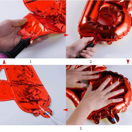 Set baloane rosii Happy Birthday ,din folie de milar , panglica, dimensiune litera 40 cm, doty [4]