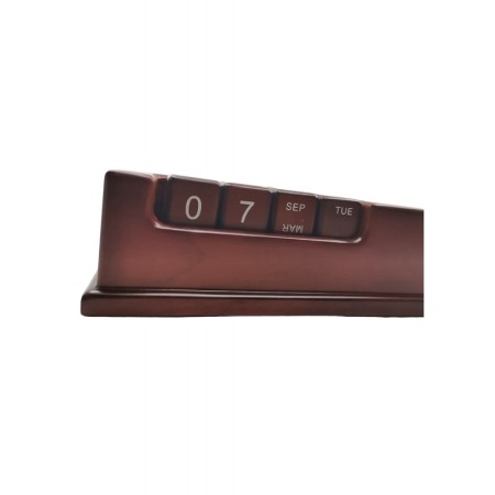 Set birou Wood O'clock, produs premium, ceas clasic, suport , lemn maro, Doty®️ [4]
