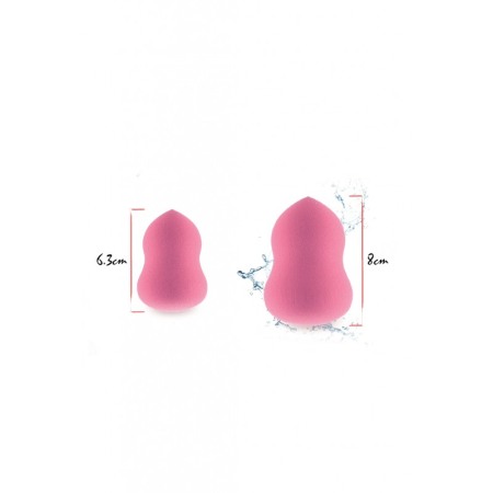 Set Bonita cu buretel cosmetic in forma de para si dispozitiv de curatare faciala, din silicon, roz [3]