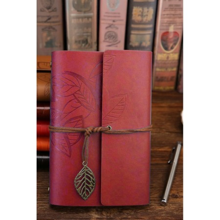 Set cadou de caligrafie vintage EpoqueInk Doty®, cu agenda inclusa, calimara si suport, accente aurii, stilou cu pana, rosu [6]