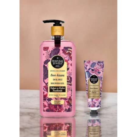 Cadouri unice - Set Cadou Perfume Jewels Eyup Sabri Tuncer, 2 produse, gel de dus si crema de corp/maini, aroma Love Kisses