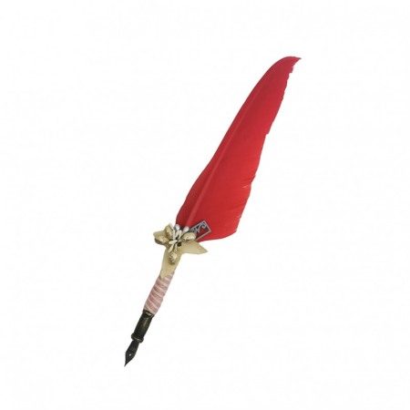 Set caligrafie vintage OldGoldNip, cu penite incluse si calimara, stilou cu pana, rosu [3]