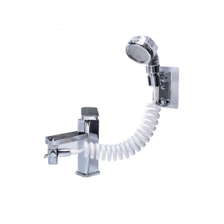 Set cap de dus ArtDouche, furtun telescopic, accesorii incluse, ABS, argintiu [3]