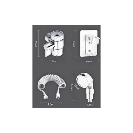 Set cap de dus ArtDouche, furtun telescopic, accesorii incluse, ABS, argintiu [2]