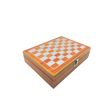 Set cutie joc de sah complet, plosca de 150 ml din inox si piele ecologica neagra cu 4 pahare pentru tarie si palnie [3]