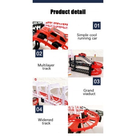 Set de constructie, circuit pentru masini, masina inclusa,accesorii, 36 piese, 2.5 m ,doty [3]