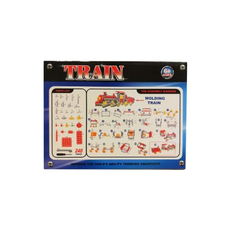 Set de constructie educativ, model tren/locomotiva cu abur, 240 piese, multicolor, Doty®️ [1]