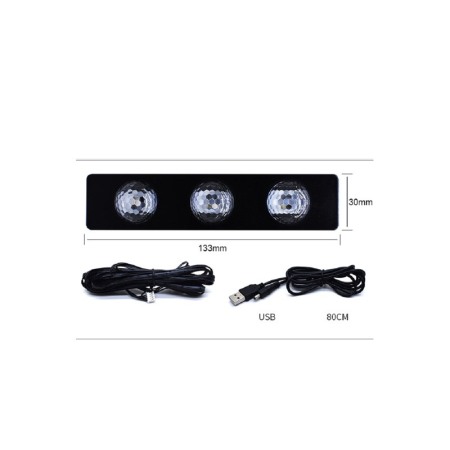 Set de lumini de atmosfera pentru masina TuningLights, LED, 7 culori, control prin telecomanda, 133 × 30 × 19 mm, Doty®️ [3]