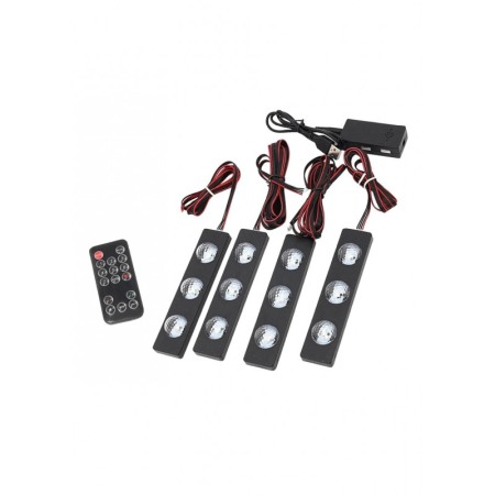 Set de lumini de atmosfera pentru masina TuningLights, LED, 7 culori, control prin telecomanda, 133 × 30 × 19 mm, Doty®️ [6]